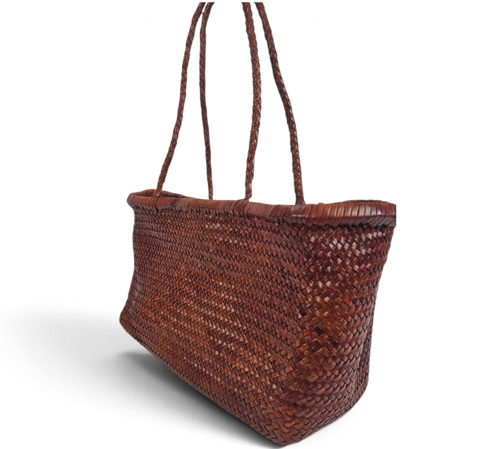 Handcrafted Woven Genuine Buffalo Leather Shoulder Bag