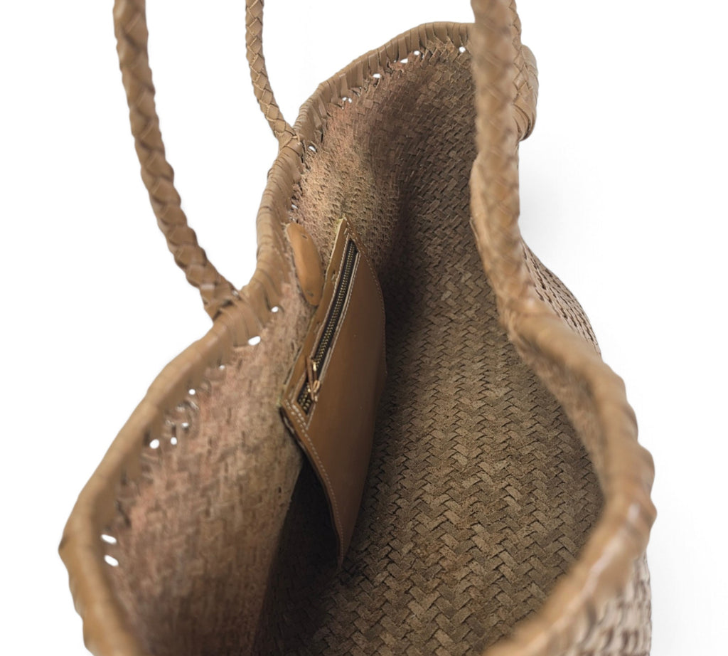Handcrafted Woven Genuine Buffalo Leather Shoulder Bag