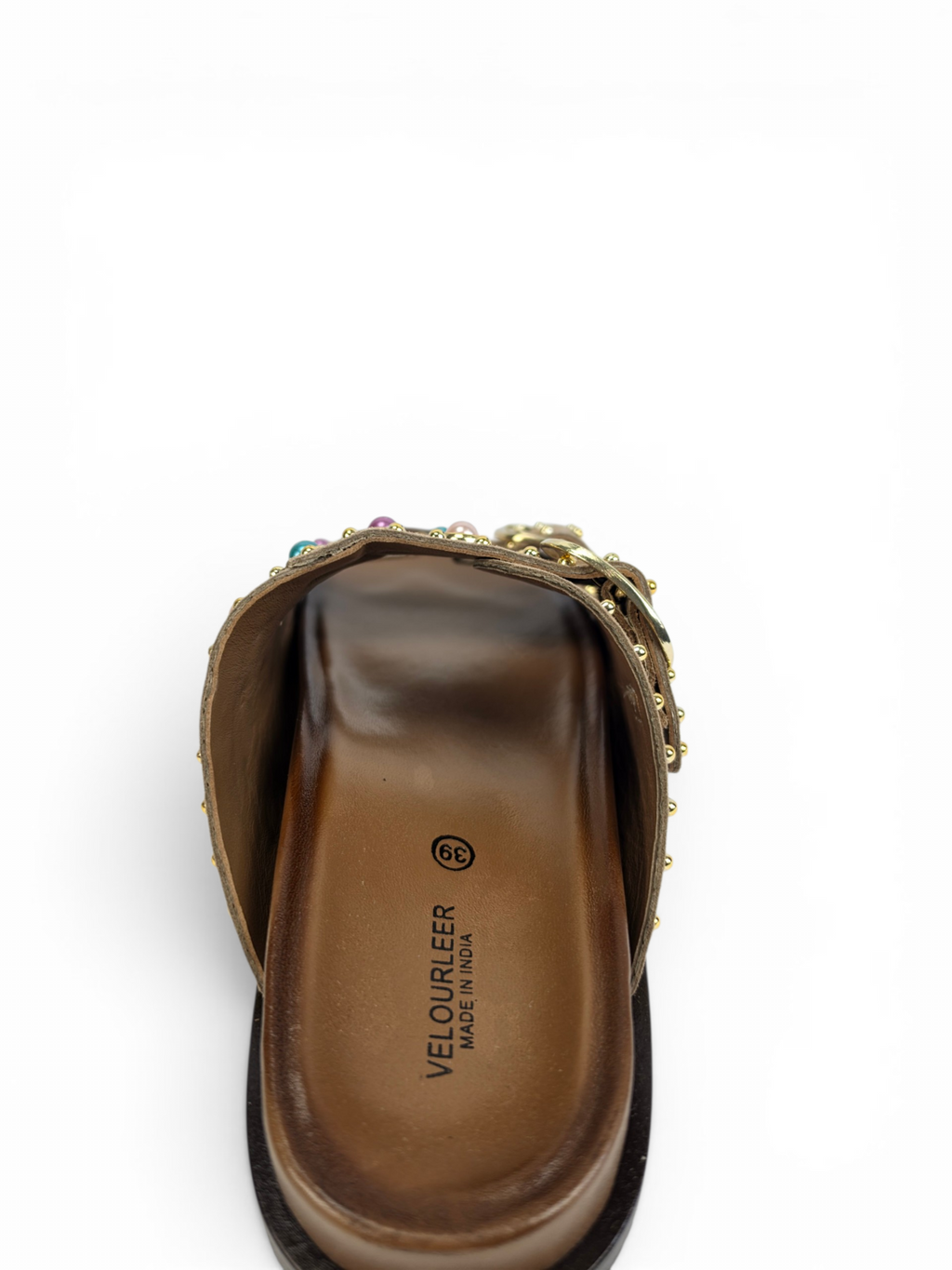 Bejeweled Marble-Studded Goat Suede Comfort Sandals