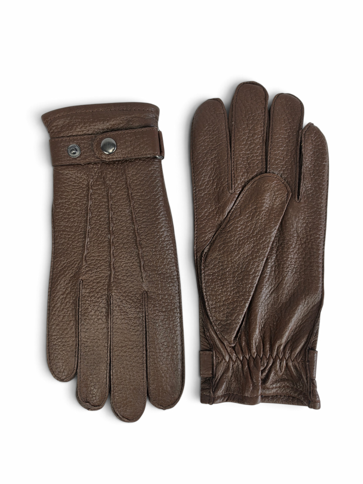 Premium Genuine Sheep Leather Gloves with Adjustable Strap and Plush Lining