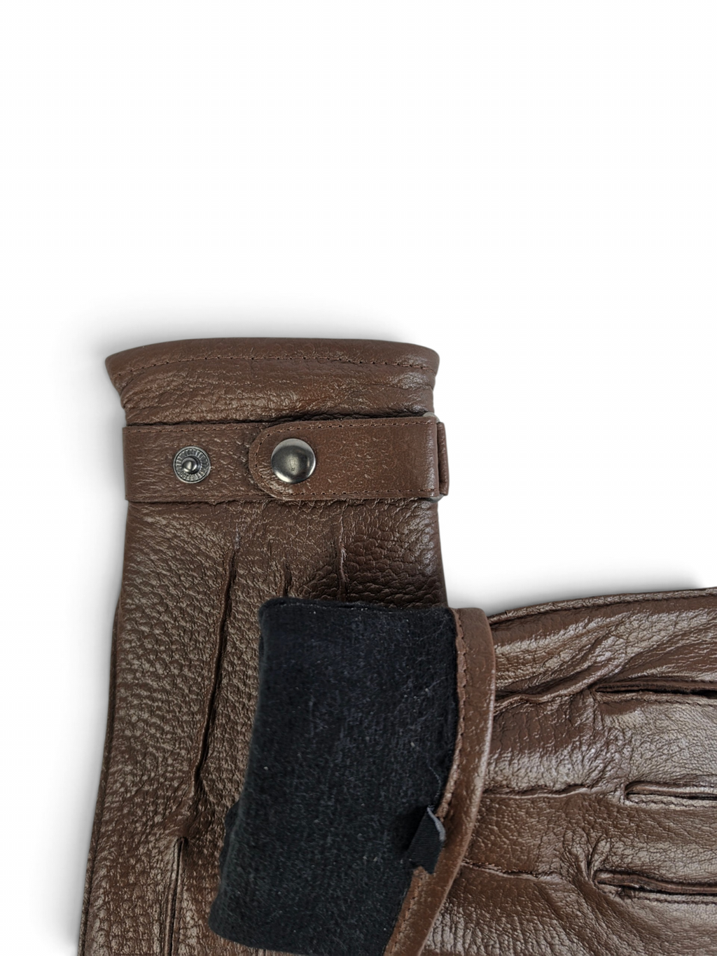 Premium Genuine Sheep Leather Gloves with Adjustable Strap and Plush Lining