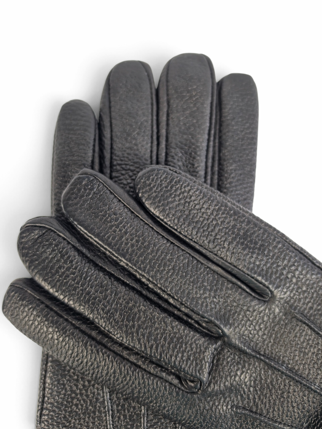 Premium Genuine Sheep Leather Gloves with Grain Texture, Adjustable Strap & Plush Lining