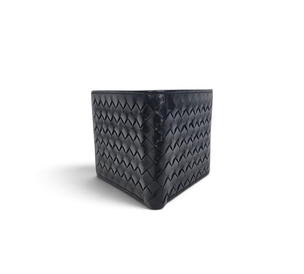 Professional Essential Everyday Use Carry: Handcrafted Genuine Calf Full-Grain Leather Woven Wallet