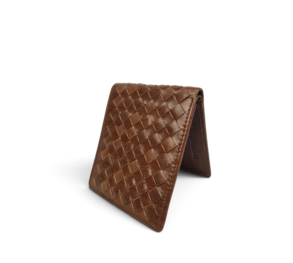 Professional Essential Everyday Use Carry: Handcrafted Genuine Calf Full-Grain Leather Woven Wallet