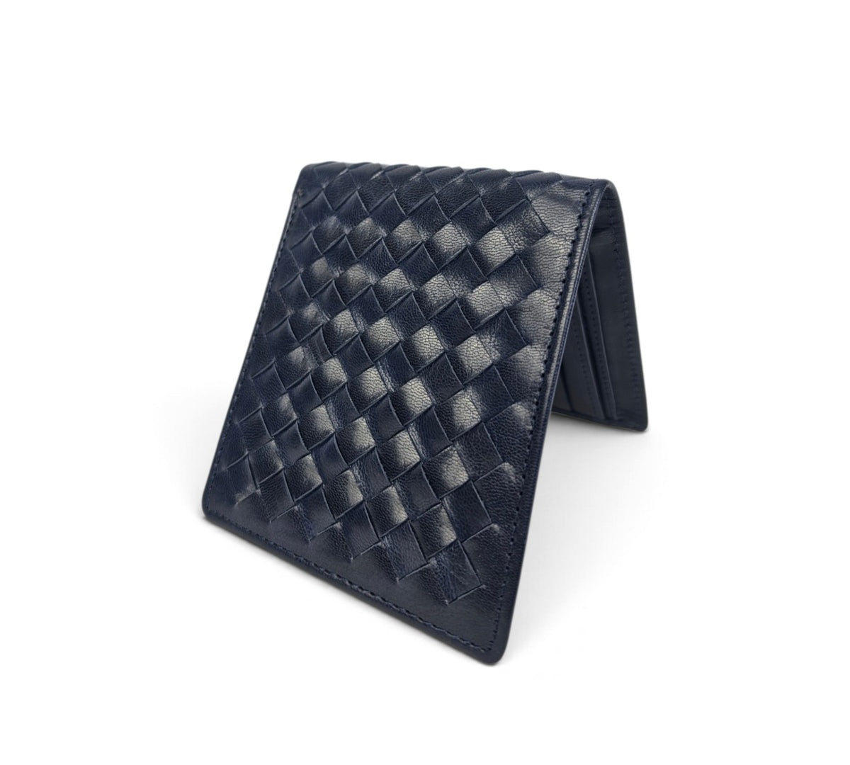 Professional Essential Everyday Use Carry: Handcrafted Genuine Calf Full-Grain Leather Woven Wallet