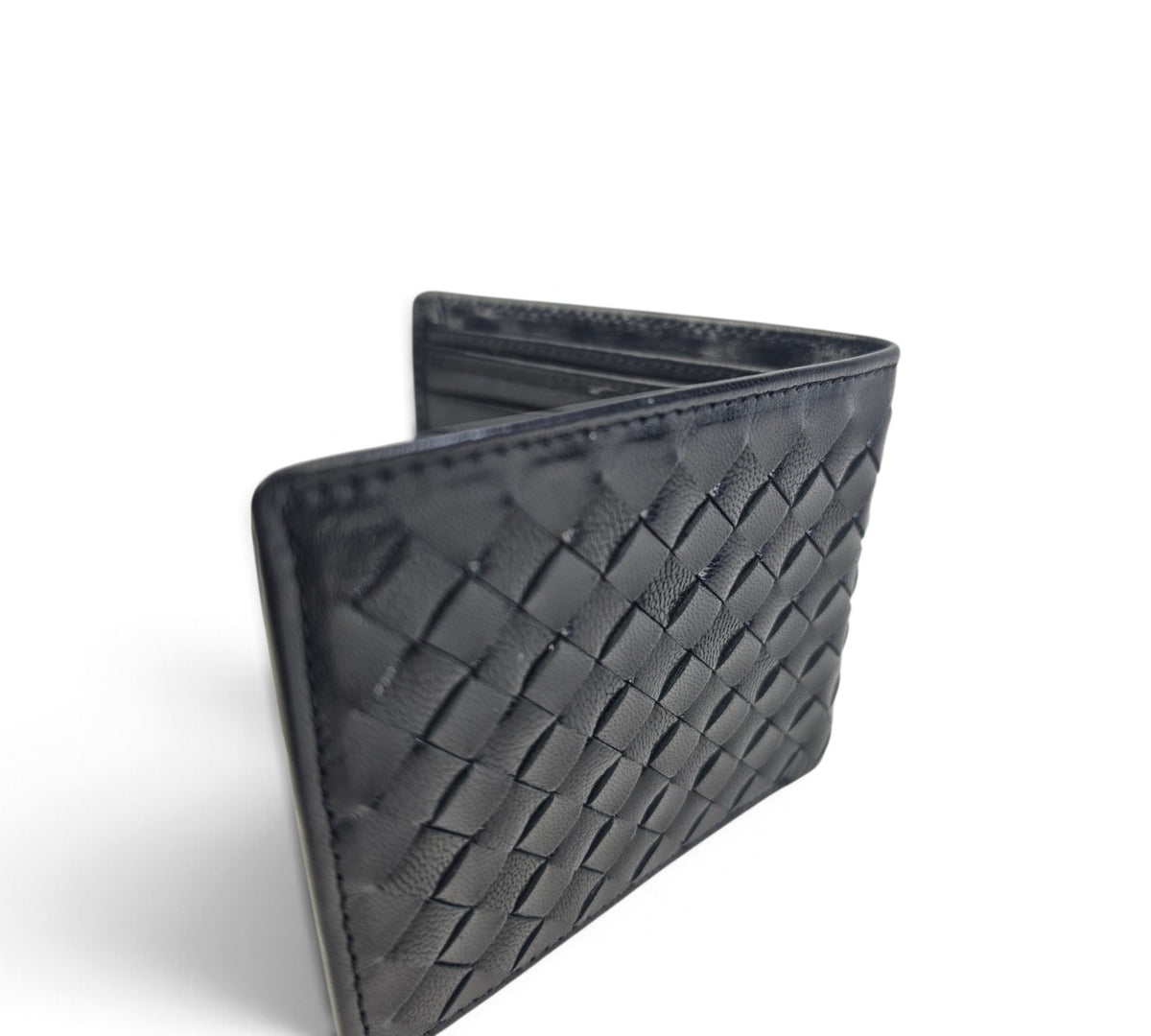 Professional Essential Everyday Use Carry: Handcrafted Genuine Calf Full-Grain Leather Woven Wallet