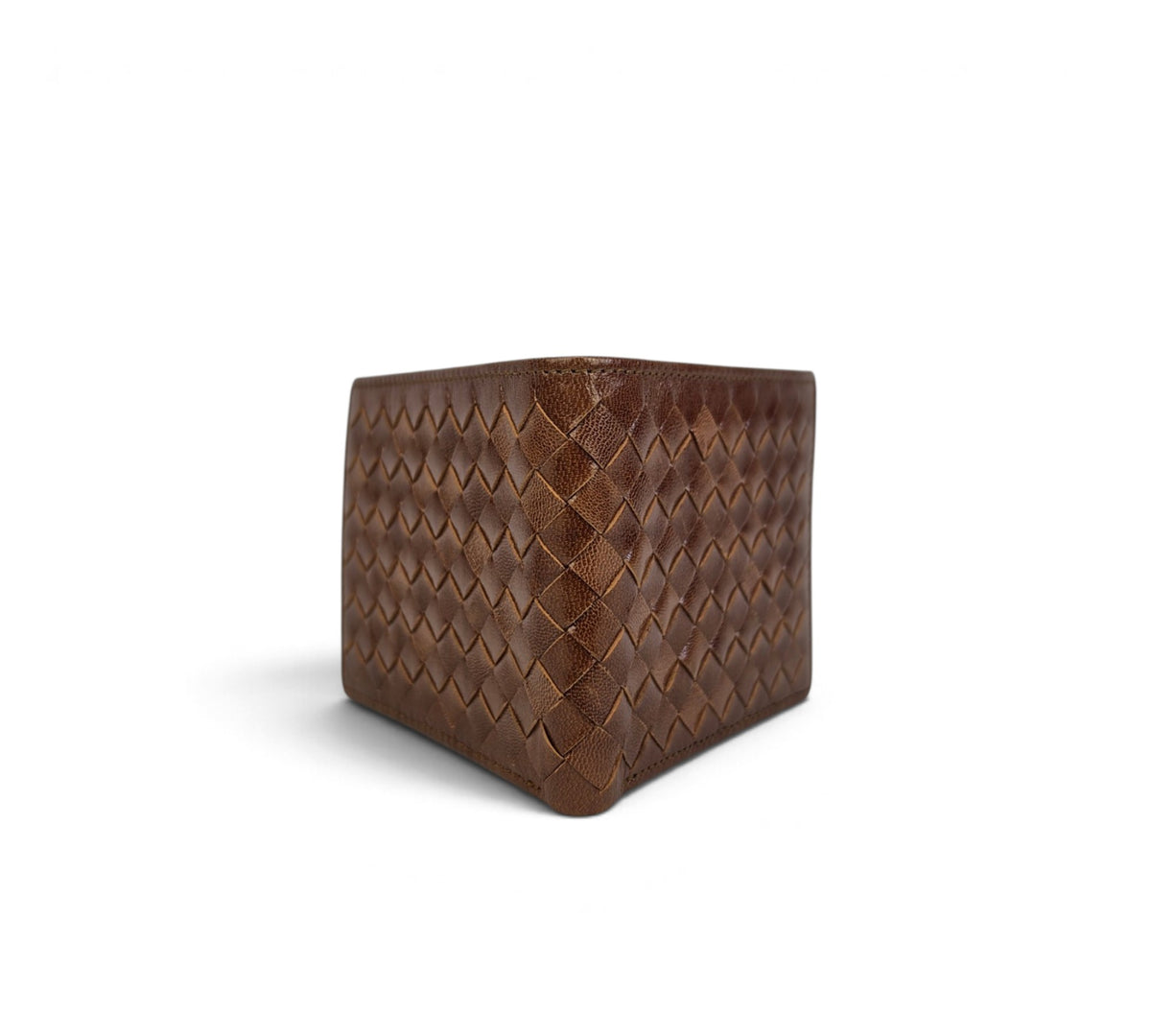 Professional Essential Everyday Use Carry: Handcrafted Genuine Calf Full-Grain Leather Woven Wallet