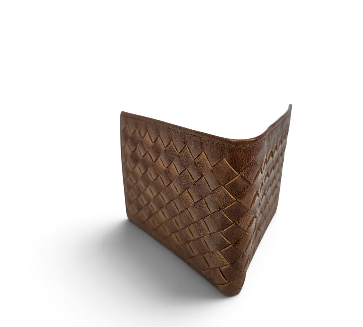 Professional Essential Everyday Use Carry: Handcrafted Genuine Calf Full-Grain Leather Woven Wallet