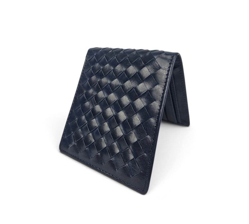 Professional Essential Everyday Use Carry: Handcrafted Genuine Calf Full-Grain Leather Woven Wallet