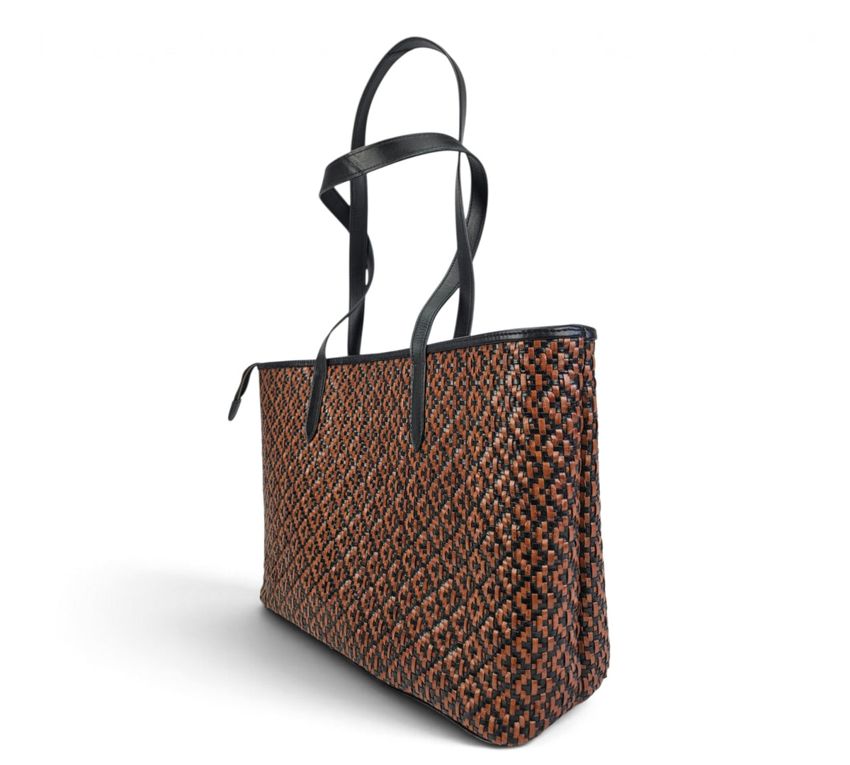 Velourleer Executive Woven Buffalo Leather Laptop Tote Bag – Large Shoulder & Work Bag