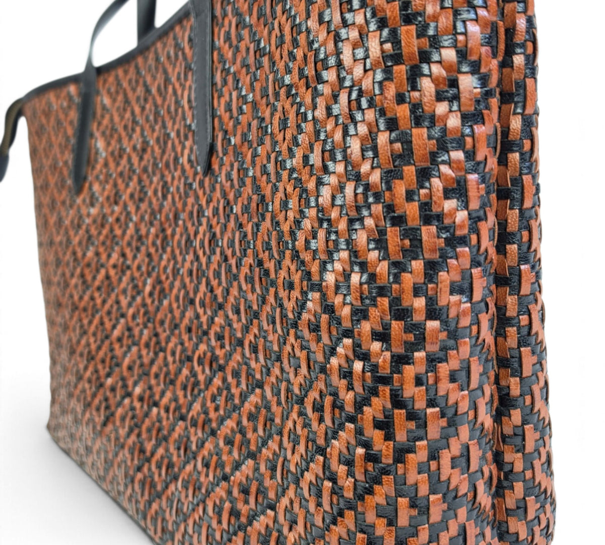 Velourleer Executive Woven Buffalo Leather Laptop Tote Bag – Large Shoulder & Work Bag