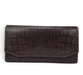 Velourleer Luxe Crocodile-Embossed Genuine Sheep Leather Clutch Wallet – Multi-Compartment Professional Evening & Travel Organizer