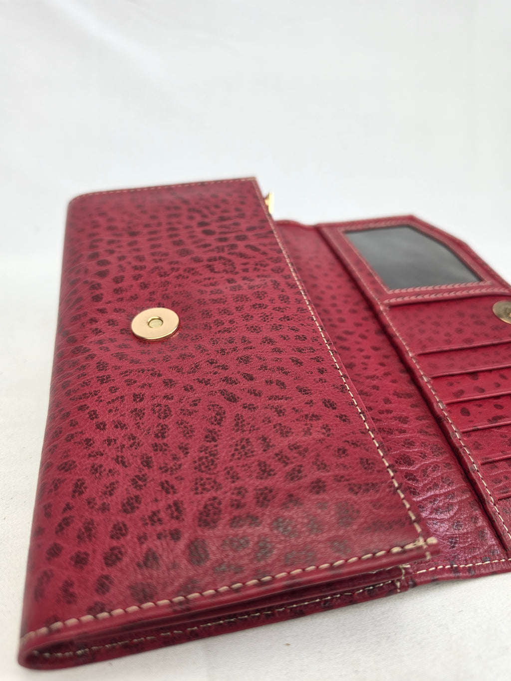 Velourleer Luxe Ostrich-Embossed Genuine Sheep Leather Clutch Wallet – Multi-Compartment Professional Evening & Travel Organizer