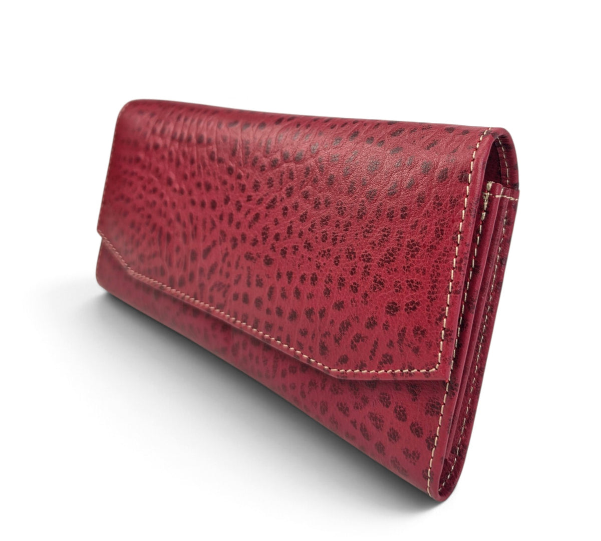 Velourleer Luxe Ostrich-Embossed Genuine Sheep Leather Clutch Wallet – Multi-Compartment Professional Evening & Travel Organizer