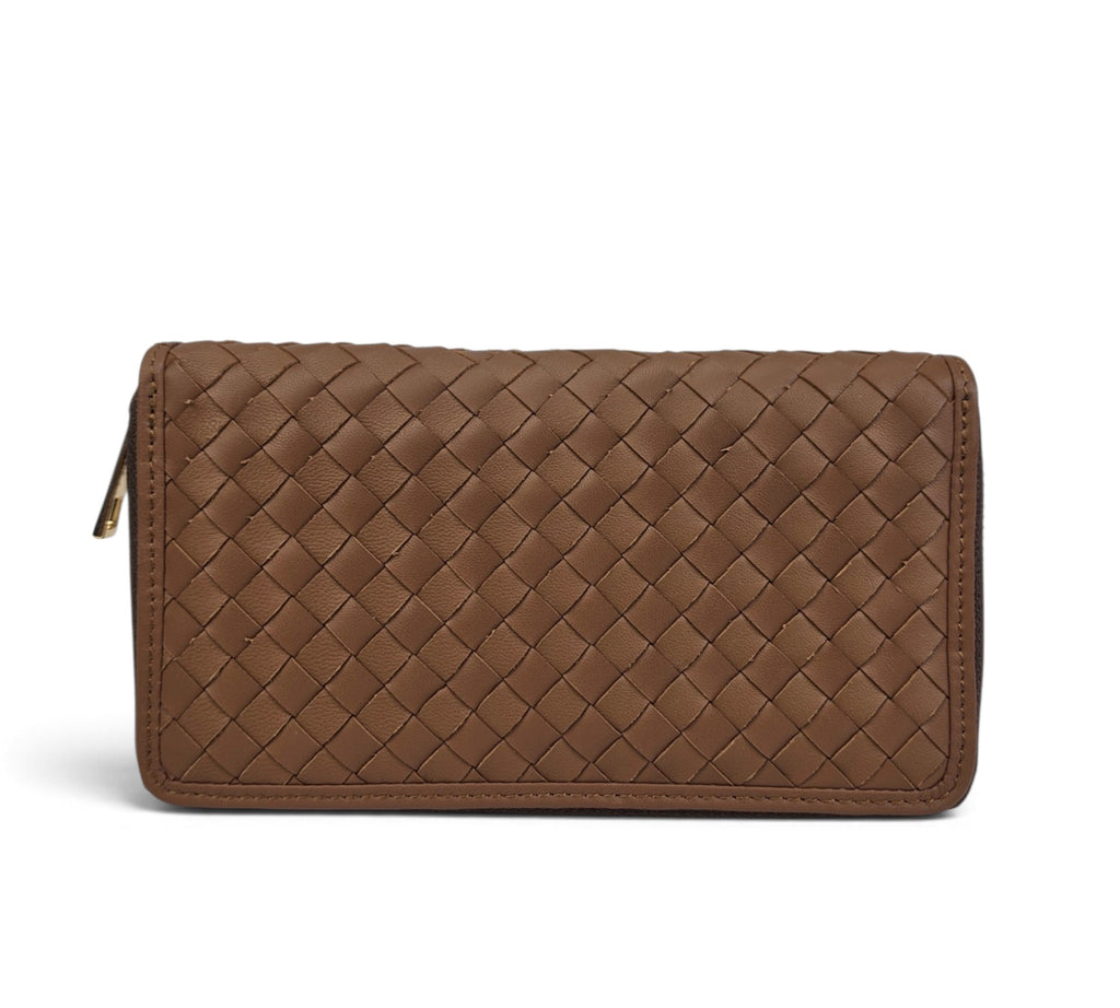 Velourleer Artisanal Sheepskin Woven Leather Clutch & Wristlet Wallet Collection – Multi-Compartment Luxury Evening Bags