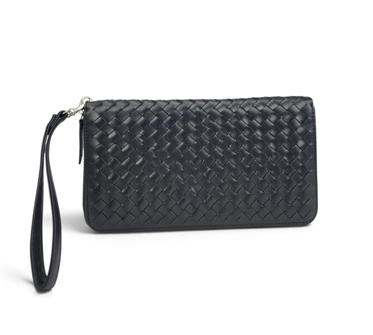 Velourleer Artisanal Sheepskin Woven Leather Clutch & Wristlet Wallet Collection – Multi-Compartment Luxury Evening Bags