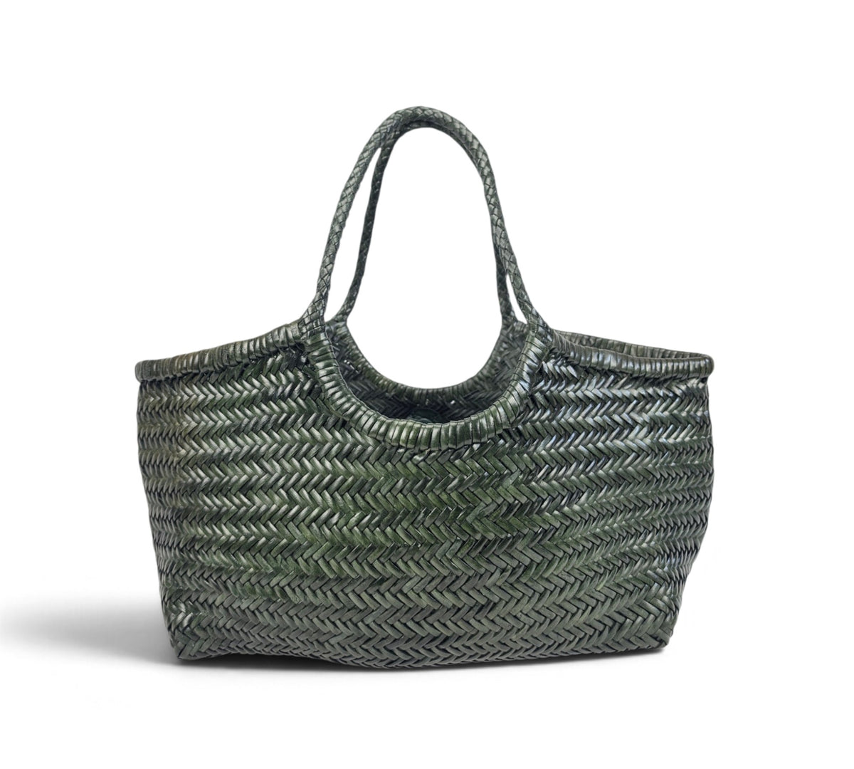 Velourleer Artisanal Genuine Buffalo Leather Woven Shoulder Tote – Large Everyday Designer Handbag