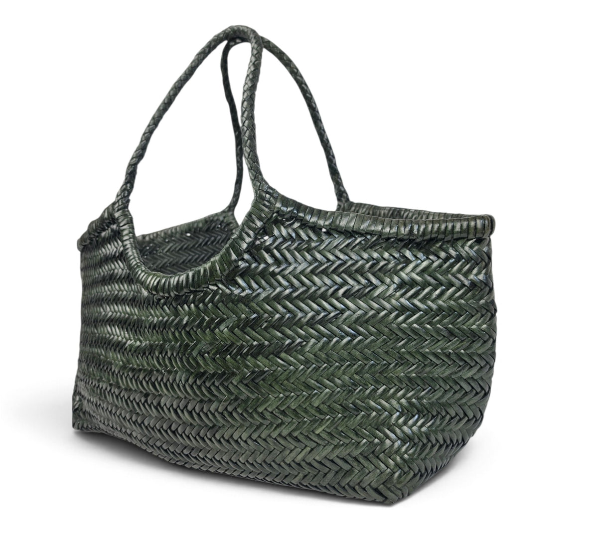 Velourleer Artisanal Genuine Buffalo Leather Woven Shoulder Tote – Large Everyday Designer Handbag