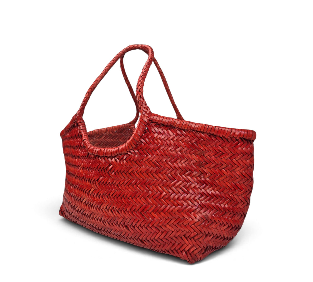 Velourleer Artisanal Genuine Buffalo Leather Woven Shoulder Tote – Large Everyday Designer Handbag