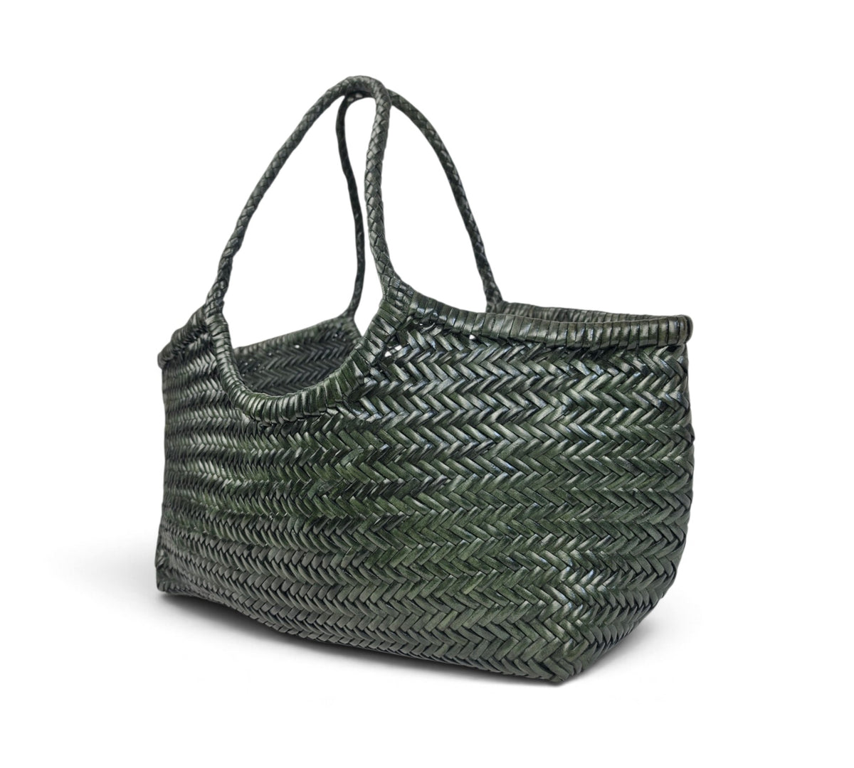Velourleer Artisanal Genuine Buffalo Leather Woven Shoulder Tote – Large Everyday Designer Handbag
