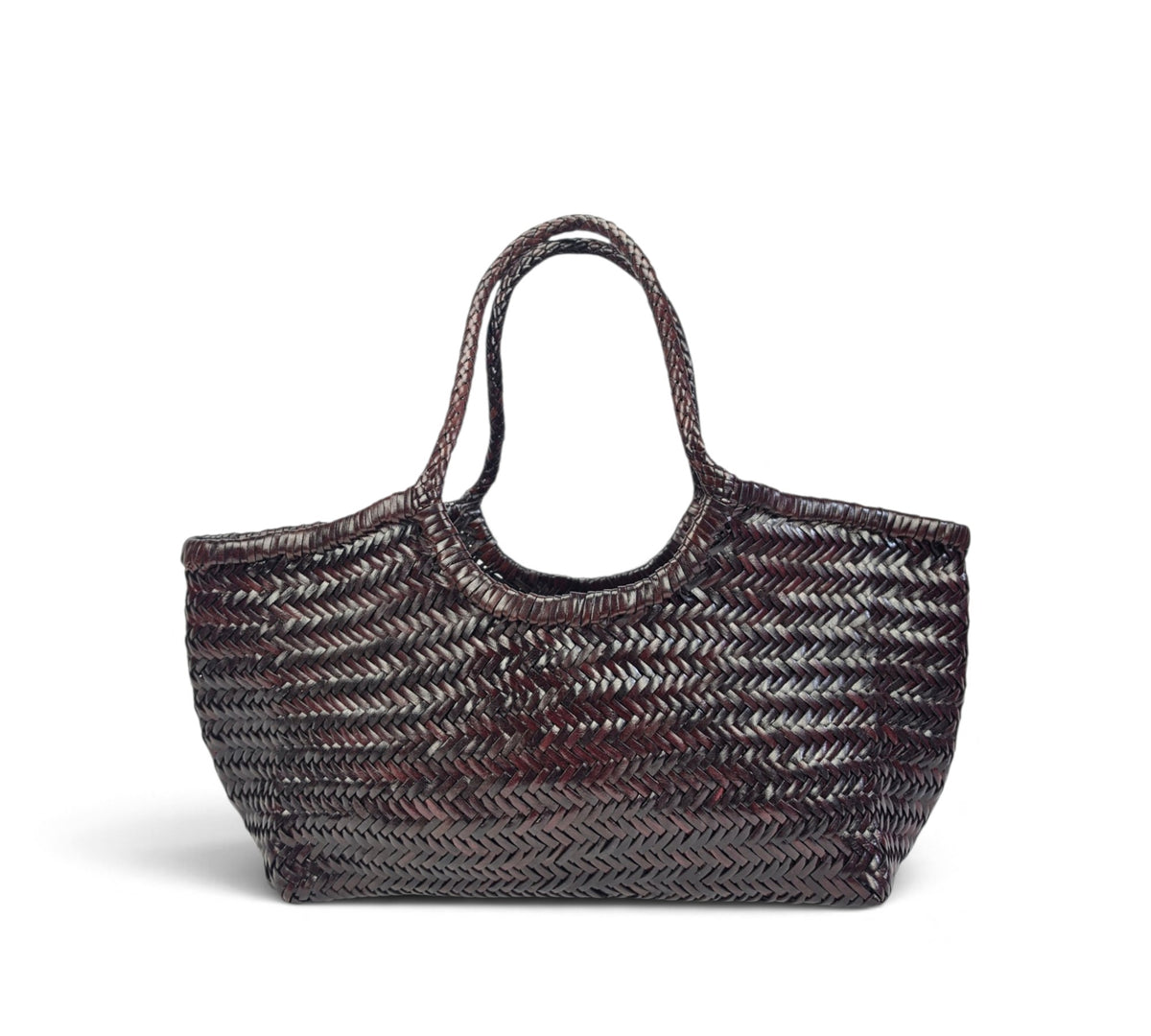 Velourleer Artisanal Genuine Buffalo Leather Woven Shoulder Tote – Large Everyday Designer Handbag