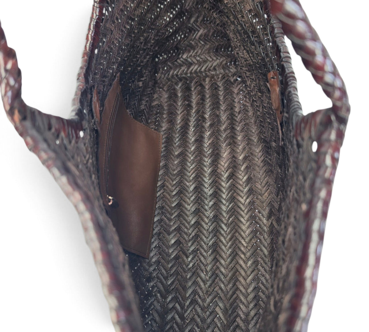 Velourleer Artisanal Genuine Buffalo Leather Woven Shoulder Tote – Large Everyday Designer Handbag