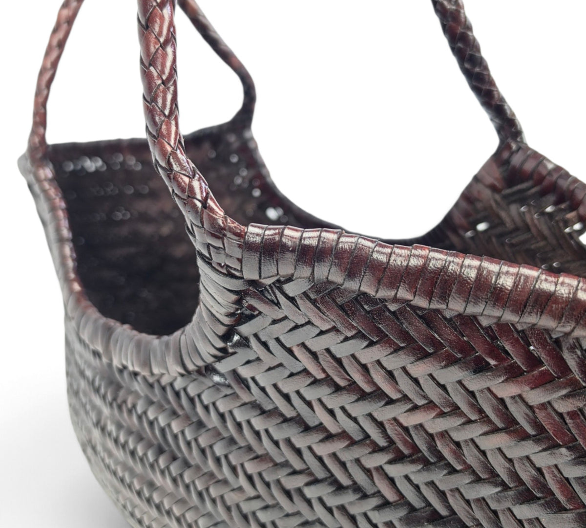 Velourleer Artisanal Genuine Buffalo Leather Woven Shoulder Tote – Large Everyday Designer Handbag