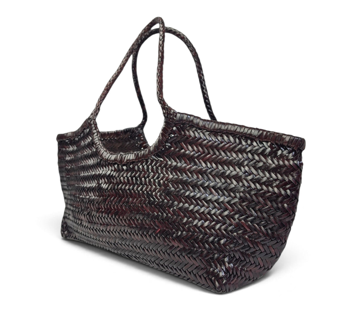 Velourleer Artisanal Genuine Buffalo Leather Woven Shoulder Tote – Large Everyday Designer Handbag