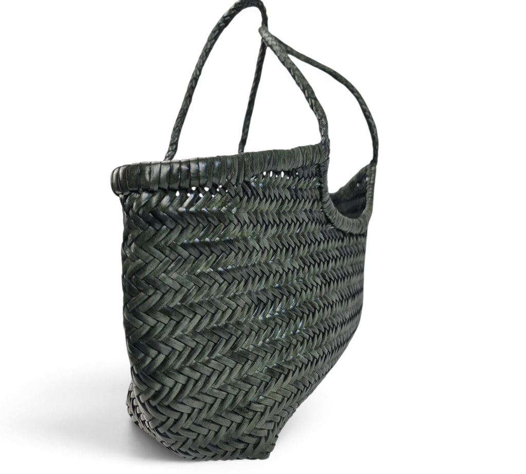 Velourleer Artisanal Genuine Buffalo Leather Woven Shoulder Tote – Large Everyday Designer Handbag