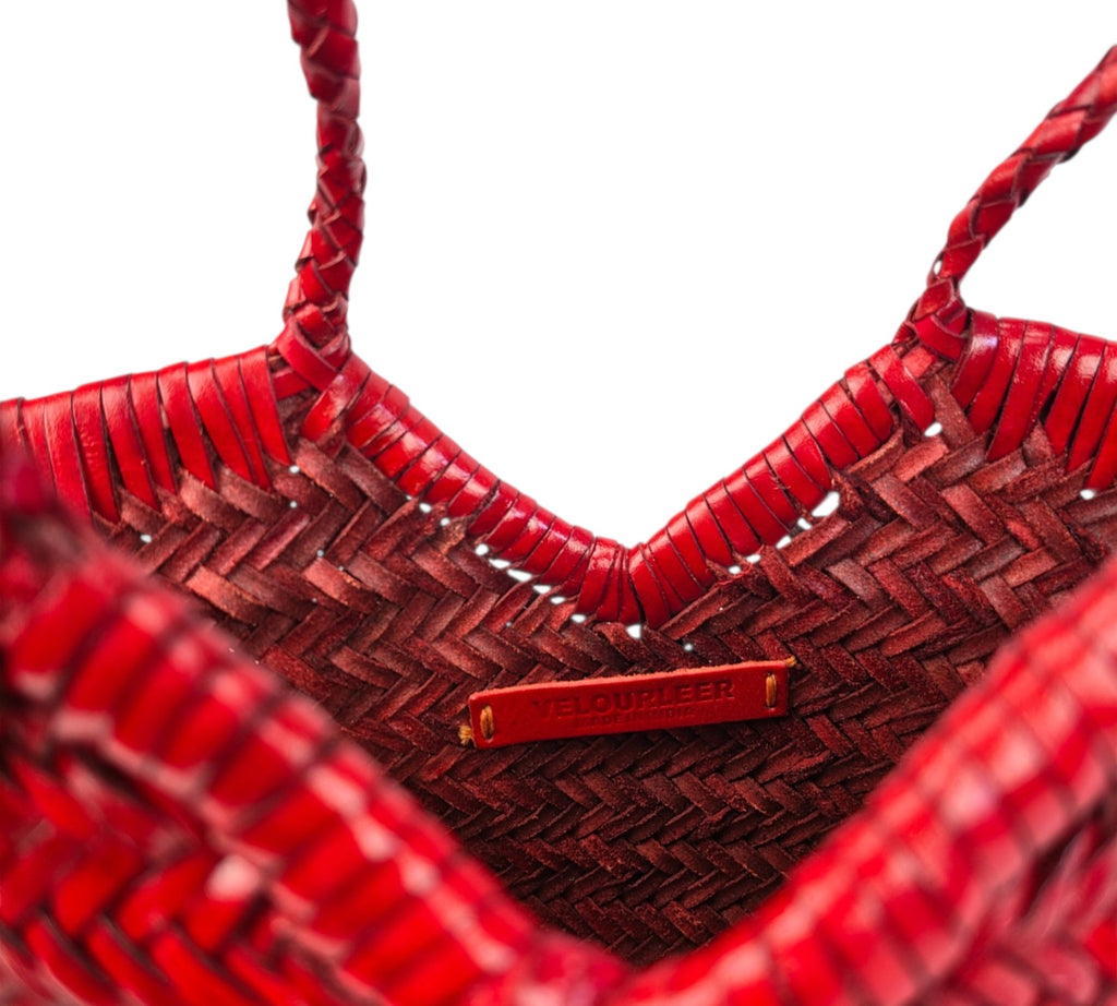 Velourleer Artisanal Genuine Buffalo Leather Woven Arm Bag – Medium Everyday Designer Handbag