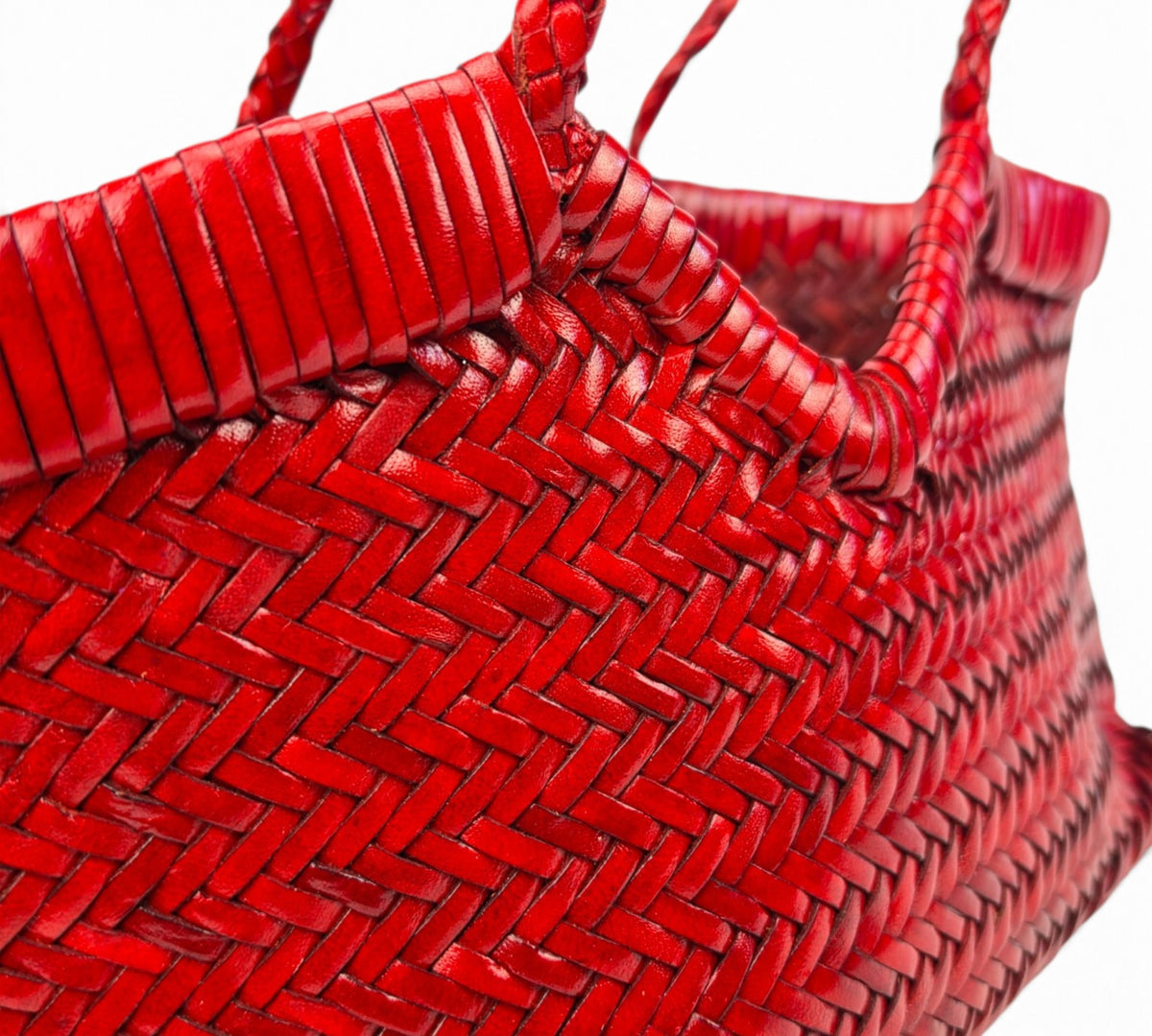Velourleer Artisanal Genuine Buffalo Leather Woven Arm Bag – Medium Everyday Designer Handbag