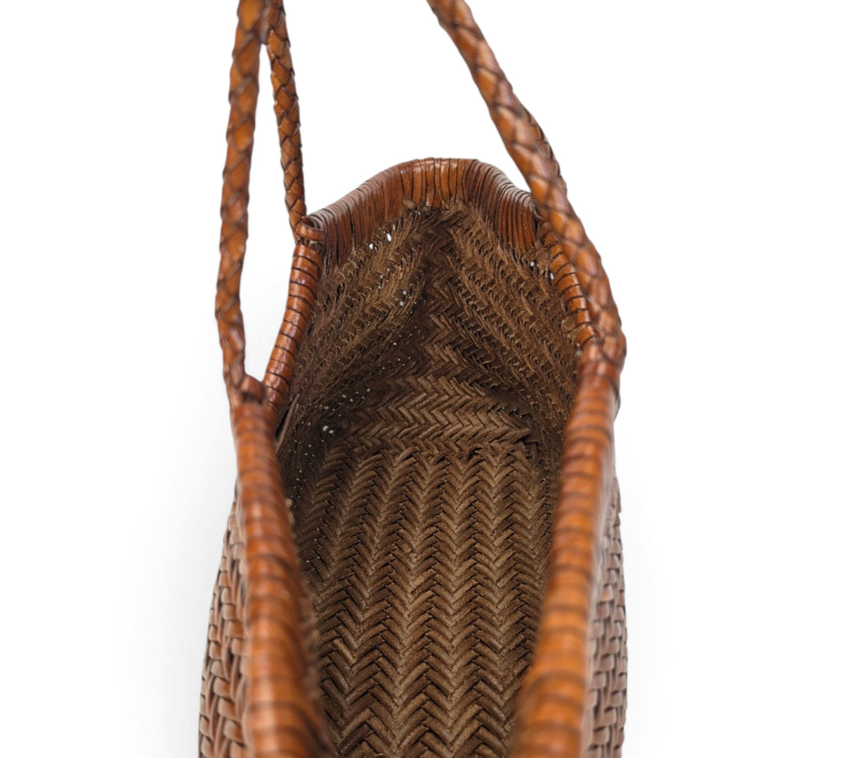 Velourleer Artisanal Genuine Buffalo Leather Woven Arm Bag – Medium Everyday Designer Handbag