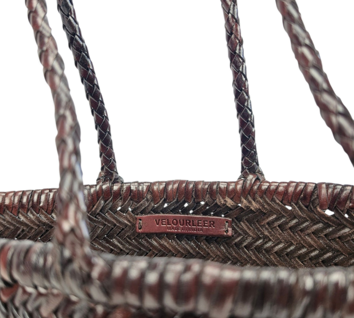 Velourleer Artisanal Genuine Buffalo Leather Woven Arm Bag – Medium Everyday Designer Handbag